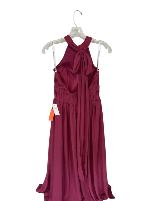 Duntery Size Est L Maroon Polyester Halter Neck Padding Pleated Gown Maroon / Est L
