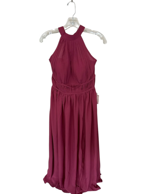 Duntery Size Est L Maroon Polyester Halter Neck Padding Pleated Gown Maroon / Est L