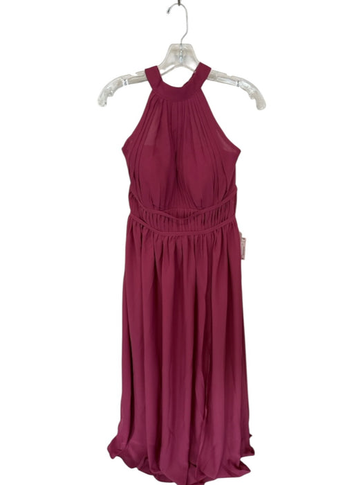 Duntery Size Est L Maroon Polyester Halter Neck Padding Pleated Gown Maroon / Est L