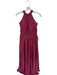 Duntery Size Est L Maroon Polyester Halter Neck Padding Pleated Gown Maroon / Est L