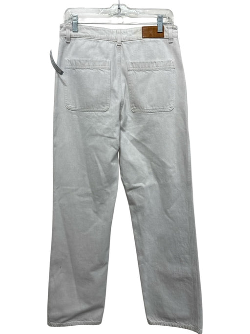 Loro Piana Size 44 Off White Cotton Denim High Waist Button & Zip Fly Jeans Off White / 44