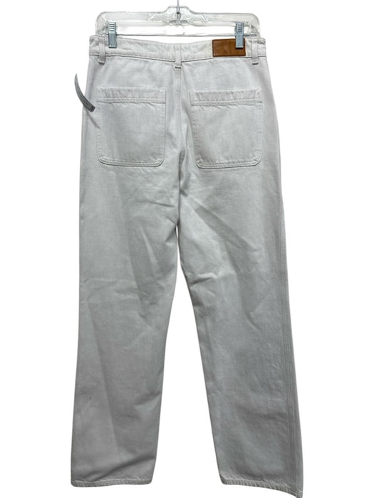 Loro Piana Size 44 Off White Cotton Denim High Waist Button & Zip Fly Jeans Off White / 44