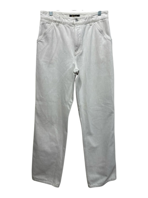 Loro Piana Size 44 Off White Cotton Denim High Waist Button & Zip Fly Jeans Off White / 44