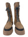 Brunello Cucinelli Shoe Size 41 Light Brown & Gray Suede Lace Up Zip Up Boots Light Brown & Gray / 41