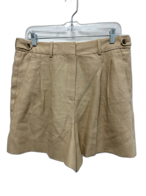 Loro Piana Size 46 Beige Linen Flax Zip Fly Pleated Pockets Shorts Beige / 46