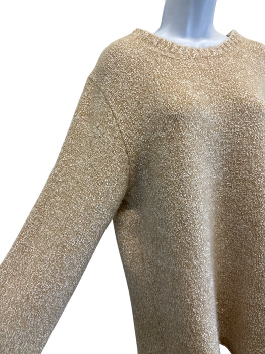 The Row Size L Beige & White Cashmere & Silk Long Sleeve Knit Fuzzy Long Sweater Beige & White / L