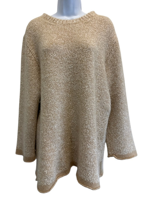 The Row Size L Beige & White Cashmere & Silk Long Sleeve Knit Fuzzy Long Sweater Beige & White / L
