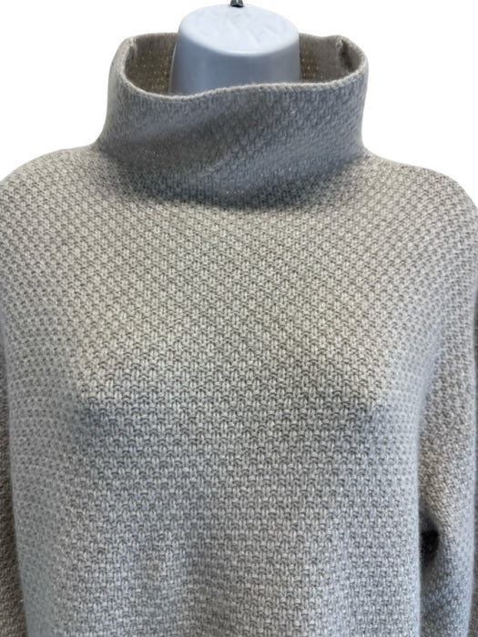 The Elder Statesman Size M Grey Cashmere Long Sleeve Knit Mock Neck Sweater Grey / M
