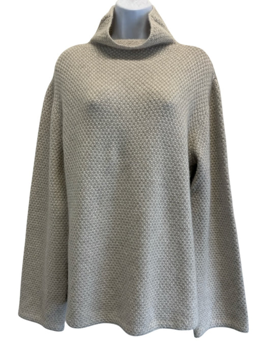 The Elder Statesman Size M Grey Cashmere Long Sleeve Knit Mock Neck Sweater Grey / M