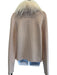 Yves Salomon Size M Pink Cashmere & Silk Fox Fur Long Sleeve Knit Collar Sweater Pink / M