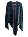 Giorgio Armani Size Universal Emerald Green Viscose Blend Velvet Cape Wraps Emerald Green / Universal