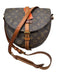 Louis Vuitton Brown & Beige Coated Canvas Leather trim Monogram Flap Bag Brown & Beige