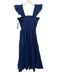 Hill House Size S Navy Blue Cotton Ruffle Cap Sleeve Smocked Bodice Tiered Dress Navy Blue / S