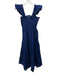 Hill House Size S Navy Blue Cotton Ruffle Cap Sleeve Smocked Bodice Tiered Dress Navy Blue / S