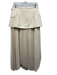 FORE Size M Cream White Polyester Blend Flap Pocket Accordion Pleat Maxi Skirt Cream White / M