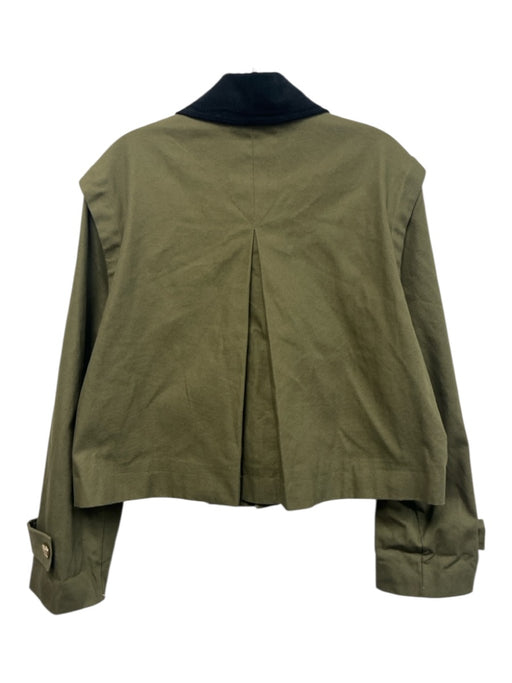 Hill House Size S Olive Green & Black Cotton Corduroy Collar Snaps Jacket Olive Green & Black / S