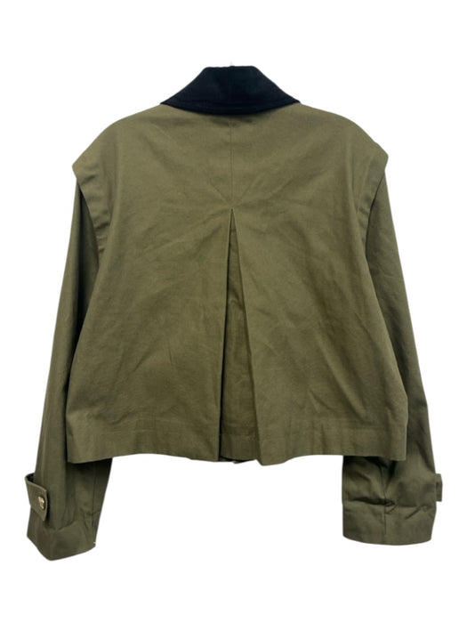 Hill House Size S Olive Green & Black Cotton Corduroy Collar Snaps Jacket Olive Green & Black / S