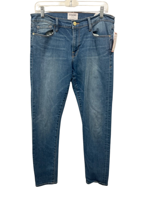 Frame Size 30 Medium Wash Cotton Denim Mid Rise Slim Fit Jeans Medium Wash / 30