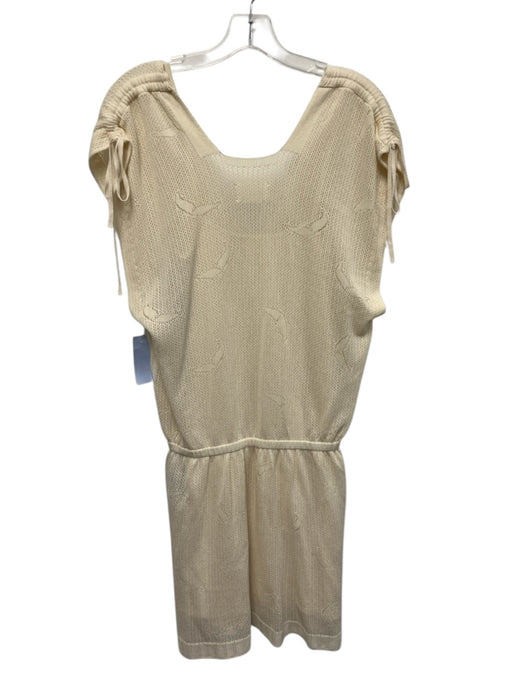 Zadig & Voltaire Size M/L Cream Cotton Knit Lace Adjustable Drawstrings Dress Cream / M/L