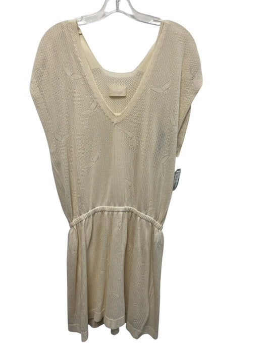 Zadig & Voltaire Size M/L Cream Cotton Knit Lace Adjustable Drawstrings Dress Cream / M/L