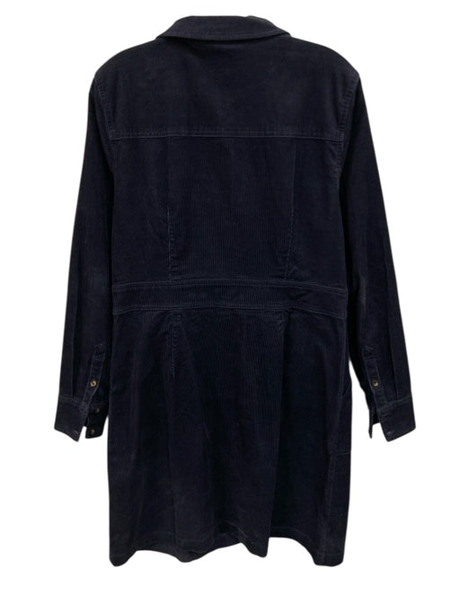 Boden Size 12 Navy Blue Cotton Blend Corduroy Button Down Long Sleeve Dress Navy Blue / 12