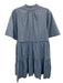 Tuckernuck Size L Blue Cotton & Linen Ruffle Gathered swing Mini Dress Blue / L