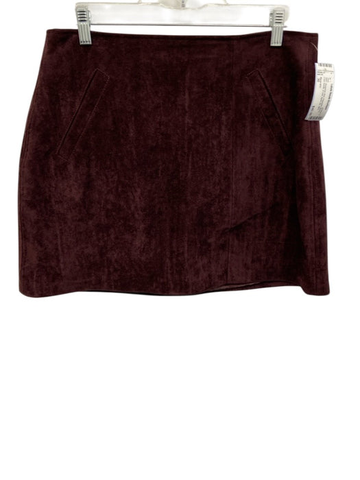 Blank NYC Size 30 Burgundy Red Polyester Blend Faux Suede A Line Back Zip Skirt Burgundy Red / 30