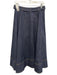 Cinq a Sept Size 8 Indigo Blue Cotton Blend Denim Asymmetic Belted Midi Skirt Indigo Blue / 8