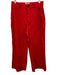 Spanx Size L Red Cotton Blend High Rise Zip & Button Wide Leg Pants Red / L