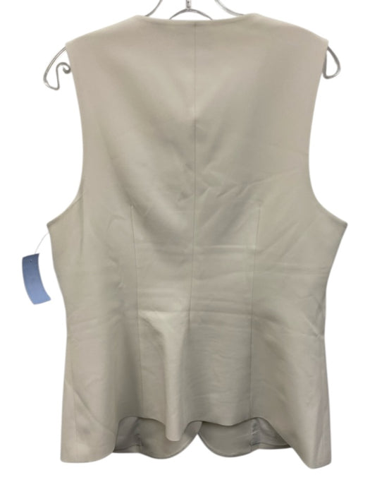 Cinq a Sept Size 12 Ivory White Polyester Blend Darted V Neck Vest Ivory White / 12