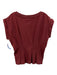 Maeve Size L Burgundy Red Cotton Blend Ribbed Neck pintuck waist Pleat Top Burgundy Red / L