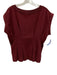 Maeve Size L Burgundy Red Cotton Blend Ribbed Neck pintuck waist Pleat Top Burgundy Red / L