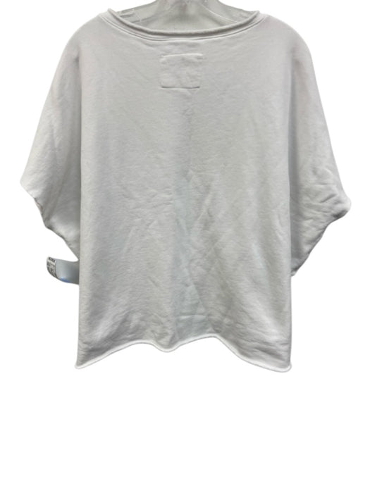 Frank & Eileen Size One Size White Cotton Raw Edge roll neck Cut Off Sleeve Top White / One Size