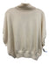 Ramy Brook Size L Cream Wool Ribbed Trim Turtleneck Sleeveless Open Back Sweater Cream / L