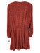 Paige Size L Red, Pink, Gold Rayon Blend Metallic Thread Shirred Waist Dress Red, Pink, Gold / L