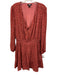 Paige Size L Red, Pink, Gold Rayon Blend Metallic Thread Shirred Waist Dress Red, Pink, Gold / L