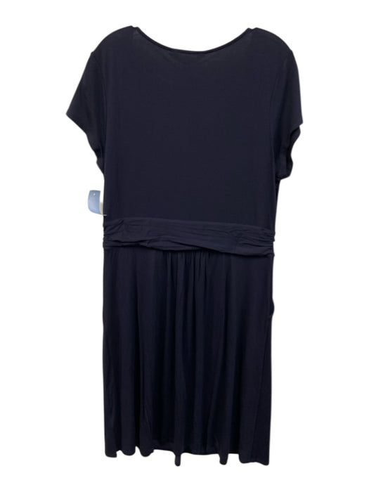 Boden Size 12 Navy Blue Viscose Blend Gathered Waist Cap Sleeve Dress Navy Blue / 12