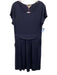 Boden Size 12 Navy Blue Viscose Blend Gathered Waist Cap Sleeve Dress Navy Blue / 12