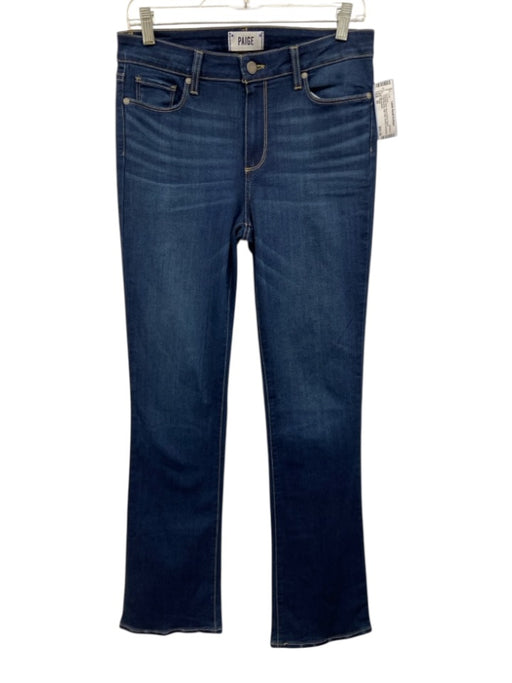 Paige Size 30 Indigo Blue Rayon Blend Denim Whiskering High Rise Bootcut Jeans Indigo Blue / 30