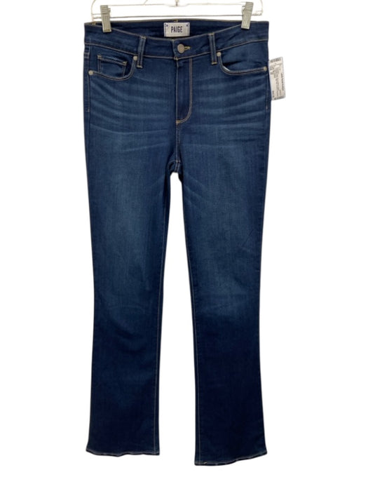 Paige Size 30 Indigo Blue Rayon Blend Denim Whiskering High Rise Bootcut Jeans Indigo Blue / 30