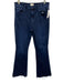 Mother Size 32 Indigo Blue Cotton Blend High Rise Raw Hem Flare Cuffs Jeans Indigo Blue / 32