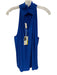 Ramy Brook Size L Blue Polyester Shirred Micro Pleat high neck Sleeveless Top Blue / L
