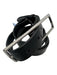 Rag & Bone Black Leather silver tone hardware Bezel Rectangular Buckle Belts Black / L