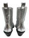 Tory Burch Shoe Size 6M Silver Leather Stretch Panel Pointed Toe Western Booties Silver / 6M