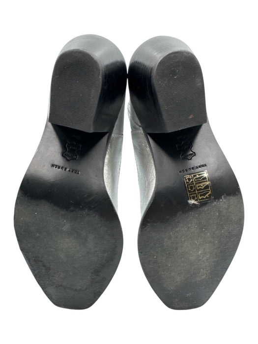 Tory Burch Shoe Size 6M Silver Leather Stretch Panel Pointed Toe Western Booties Silver / 6M