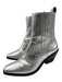 Tory Burch Shoe Size 6M Silver Leather Stretch Panel Pointed Toe Western Booties Silver / 6M