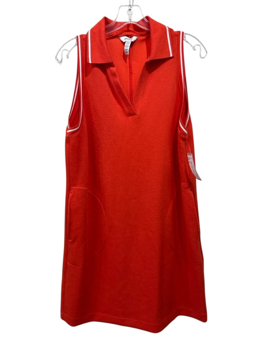 Spanx Size M Orange Synthetic V Neck Sleeveless Pockets Athletic Dress Orange / M