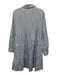 Pomander Place Size S Blue & White Cotton Striped Long Sleeve Button Front Dress Blue & White / S