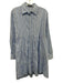 Pomander Place Size S Blue & White Cotton Striped Long Sleeve Button Front Dress Blue & White / S