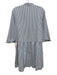 Tuckernuck Size S Blue & White Polyester Striped 3/4 Sleeve Cuffed Wrist Dress Blue & White / S